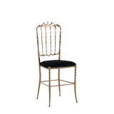 Napoleon Chair in Gold with Black Seat Pad