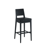 Porcino Bar Stool in Black with Black Seat Pad