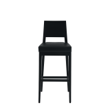 Porcino Bar Stool in Black with Black Seat Pad