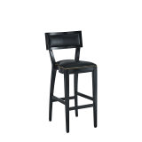 The Bogart Bar Stool in Black with Black Seat Pad