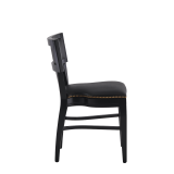 The Bogart Chair in Black with Black Seat Pad