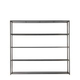 Unico Shelving Unit with Stainless Steel Frame and Black Panels