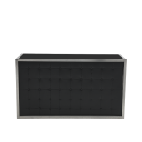 Unico Bar - Stainless Steel Frame - Black Upholstered Panels
