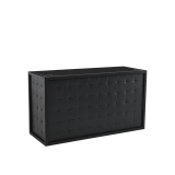 Unico DJ Booth with Black Frame and Black Upholstered Panels