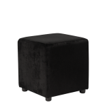 Rochelle Square Ottoman in Black Velvet