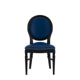 Chandelle Chair in Black with Blue Seat Pad