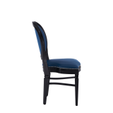 Chandelle Chair in Black with Blue Seat Pad