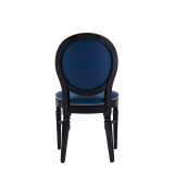 Chandelle Chair in Black with Blue Seat Pad