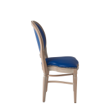 Chandelle Chair in Ivory with Blue Seat Pad