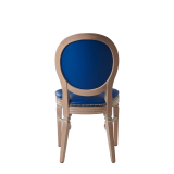 Chandelle Chair in Ivory with Blue Seat Pad