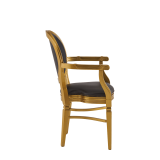 Chandelle Armchair in Gold with Brown Seat Pad
