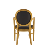 Chandelle Armchair in Gold with Brown Seat Pad