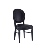 Chandelle Chair in Black with Brown Seat Pad