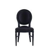 Chandelle Chair in Black with Brown Seat Pad