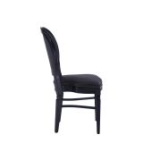 Chandelle Chair in Black with Brown Seat Pad