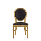 Chandelle Chair in Gold with Brown Seat Pad