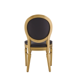 Chandelle Chair in Gold with Brown Seat Pad