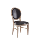 Chandelle Chair in Ivory with Brown Seat Pad