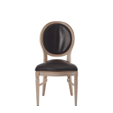 Chandelle Chair in Ivory with Brown Seat Pad