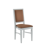 CKC Chair in White with Caramel Seat Pad