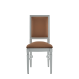 CKC Chair in White with Caramel Seat Pad