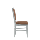 CKC Chair in White with Caramel Seat Pad
