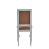 CKC Chair in White with Caramel Seat Pad