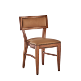 The Bogart Chair in Antique Wood with Caramel Seat Pad