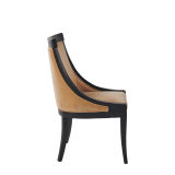 Sabrina Chair in Black with Caramel Velvet Seat Pad