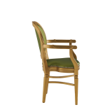 Chandelle Armchair in Gold with Chartreuse Green Seat Pad