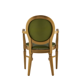 Chandelle Armchair in Gold with Chartreuse Green Seat Pad