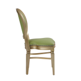 Chandelle Chair in Gold with Chartreuse Green Seat Pad