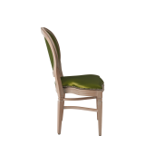Chandelle Chair in Ivory with Chartreuse Green Seat Pad