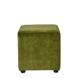 Rochelle Square Ottoman in Chartreuse Green Velvet