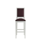 CKC Bar Stool in White with Claret Wine Seat Pad