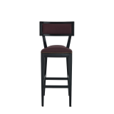 The Bogart Bar Stool in Black with Claret Wine Seat Pad