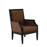 Havana Armchair in Black with Copper Seat Pad