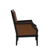 Havana Armchair in Black with Copper Seat Pad