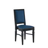 CKC Chair in Black with Cornflower Blue Seat Pad