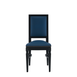 CKC Chair in Black with Cornflower Blue Seat Pad