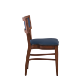 The Bogart Chair in Antique Wood with Cornflower Seat Pad