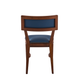 The Bogart Chair in Antique Wood with Cornflower Seat Pad