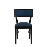 The Bogart Chair in Black with Cornflower Seat Pad