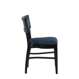 The Bogart Chair in Black with Cornflower Seat Pad