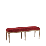 Paris Bench with Oak Frame Crimson Red Velvet