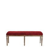 Paris Bench with Oak Frame Crimson Red Velvet