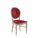 Chandelle Chair in Ivory with Damask Bordeaux Seat Pad