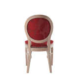 Chandelle Chair in Ivory with Damask Bordeaux Seat Pad