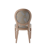 Chandelle Chair in Ivory with Damask Moonshine Seat Pad