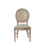 Chandelle Chair in Ivory with Damask Vanilla Seat Pad